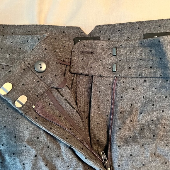 Gray Polka Dot Cropped Pants - Picture 2 of 7